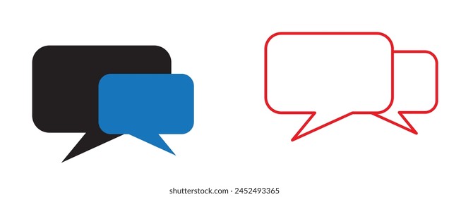 Chat and Speech Bubble Iicons Set on White Background. Vector