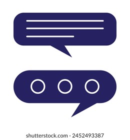 Chat and Speech Bubble Iicons Set on White Background. Vector