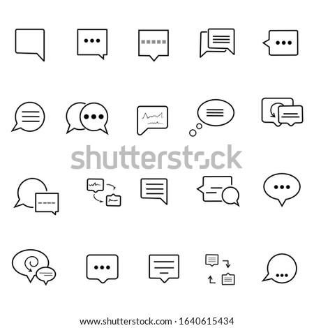Chat and Speech Bubble Iicons Set on White Background. Vector
Minimal Set of Chat Bubble Line Icons. Editable Stroke. conversation chat icon symbol