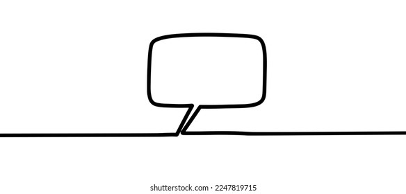 Chat speech bubble line continuous drawing art banner background design vector. 