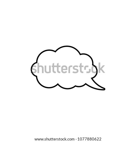 Chat speech bubble line icon isolated on white. Vector illustration. Black contour. Line symbol. Tint, hint. 