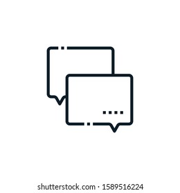 Chat, speech bubble, messages outline icons. Vector illustration. Editable stroke. Isolated icon suitable for web, infographics, interface and apps.