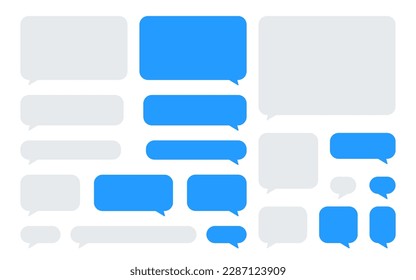 Chat speech bubble for messaging. Blue and gray speech bubble