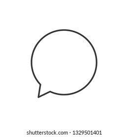 Chat speech bubble modern simple flat outline vector icon