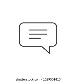 Chat speech bubble modern simple flat outline vector icon