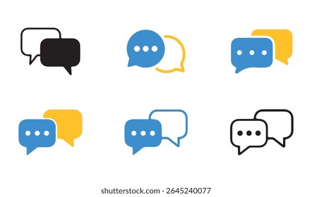 Burbuja de discurso de chat, signo de mensaje de redes sociales. Vector EPS 10