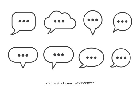 chat speech bubble template icon set