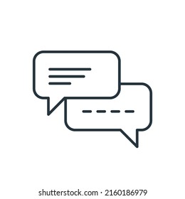 Chat speech bubble thin line icon. Symbol of comment or message. Element of simple icon for websites, web design, mobile app, info graphics. Thin line icon for website design and development, app deve