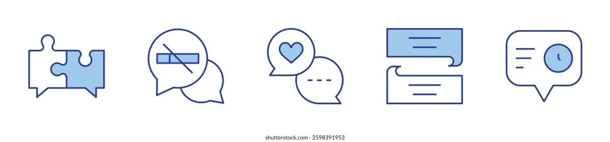 chat, speech bubble, time. Chat Icon vector illustration. Line Duotone style. Editable stroke.
