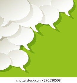 chat speech bubbles ellipse vector white in the corner on a green background