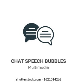 Chat speech bubbles glyph icon vector on white background. Flat vector chat speech bubbles icon symbol sign from modern multimedia collection for mobile concept and web apps design.