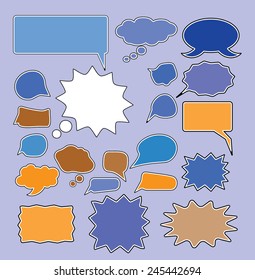 chat, speech, bubbles icons, signs, vector illustrations
