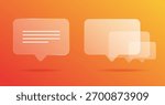 Chat speech bubbles messages collage modern 3d transparent notifications modern design vector graphic illustration set, dialog talk balloons poster orange white, support help service idea