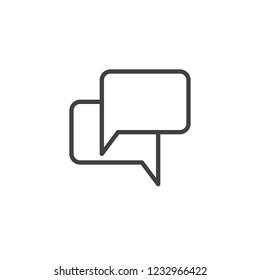 Chat Speech Bubbles outline icon. linear style sign for mobile concept and web design. Dialogue message simple line vector icon. Conversation symbol, logo illustration. Pixel perfect vector graphics