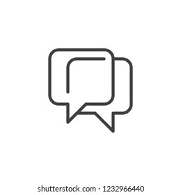 Chat Speech Bubbles outline icon. linear style sign for mobile concept and web design. Dialogue message simple line vector icon. Conversation symbol, logo illustration. Pixel perfect vector graphics