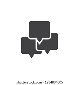 Chat Speech Bubbles vector icon. filled flat sign for mobile concept and web design. Dialogue message simple solid icon. Conversation symbol, logo illustration. Pixel perfect vector graphics