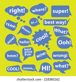 chat, speech, comics icons, signs set, vector