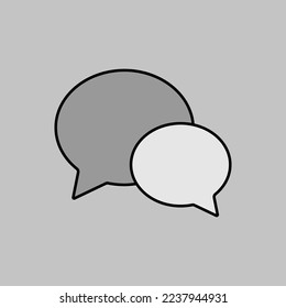 Chat speech grayscale icon. E-commerce sign. Graph symbol for your web site design, logo, app, UI. Vector illustration, EPS10.