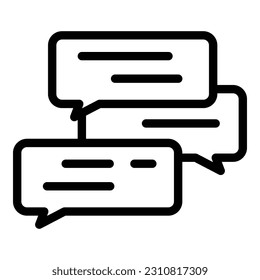 Vector de contorno del icono de charla. Elecciones de ponencia. Oratorio retórico
