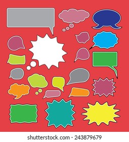 chat, speech icons, signs, symbols, illustrations set on background, vector