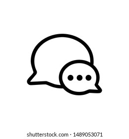 Chat, Speech, quote, message, communication, bubble symbol vector icon isolated on White Background.