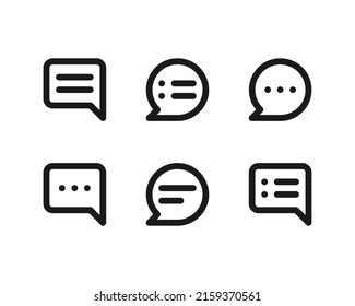 Chat, Speech, quote, message, communication bubble icon vector set. Voice and text chat symbols. Vector EPS 10