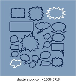 chat, speech, talk bubbles, icons, signs set, vector