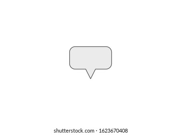 Chat, speech, talk icon illustration in vector form. Speech bubble template in the various shape. Communication concept icon or logo. Chat speech bubble without text. Rounded rectangle speech bubble.
