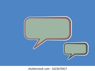 Chat, speech, talk icon illustration in vector form. Speech bubble template in the various shape. Communication concept icon or logo. Chat speech bubble without text. Rounded rectangle speech bubble.