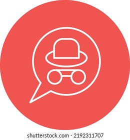 Chat Spyware Line Circle Symbol Vektorbild. Kann auch für Web-Apps, mobile Apps und Printmedien verwendet werden.