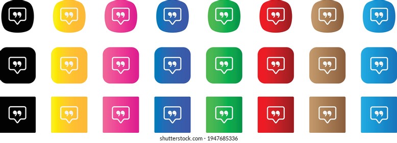 chat square quote icon . web icon set . icons collection. Simple vector illustration.