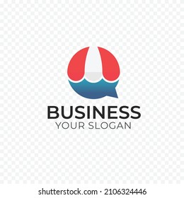 chat store and online buy sale service logo