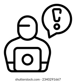 Chat support icon outline vector. Customer call. Service center