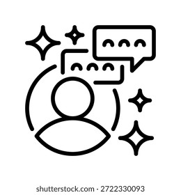 Chat Support Line Icon, Outline Symbol for Live Assistance, Customer Help, Real-time Consultation, Support Service, and Agent Communication. Vector Sign Icon.