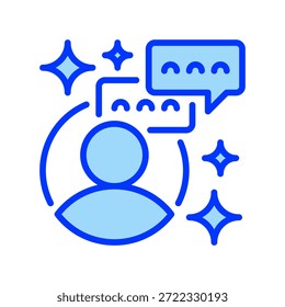 Chat Support Line Icon, Outline Symbol for Live Assistance, Customer Help, Real-time Consultation, Support Service, and Agent Communication. Vector Sign Icon.