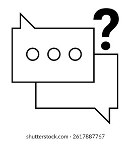 Chat Support with Question. Chat bubble with question mark for inquiry-based customer assistance
