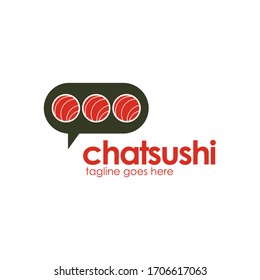 Chat Sushi Logo Template Design