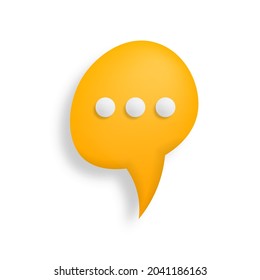 Chat symbol. 3D Style Pictogram for Web Design, UI, Mobile App, Infographic. Typing in a chat icon.