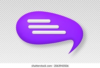 Chat symbol. 3D Style Pictogram for Web Design, UI, Mobile App, Infographic. Typing in a chat icon.