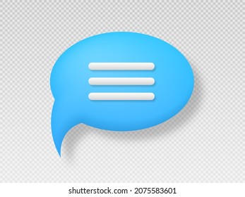 Chat symbol. 3D Style Pictogram for Web Design, UI, Mobile App, Infographic. Typing in a chat icon.