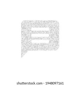 El símbolo de la conversación está lleno de puntos negros. Estilo de puntillismo. Ilustración del vector sobre fondo blanco