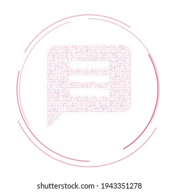The chat symbol filled with pink dots. Pointillism style. Vector illustration on white background