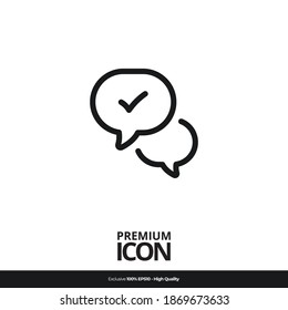 Símbolo de conversación Icono de la línea de vector aplicación móvil. Diseño sencillo y moderno. Color negro.