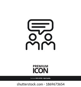 Símbolo de conversación Icono de la línea de vector aplicación móvil. Diseño sencillo y moderno. Color negro.