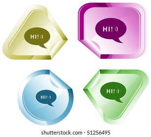 Chat symbol. Vector sticker.