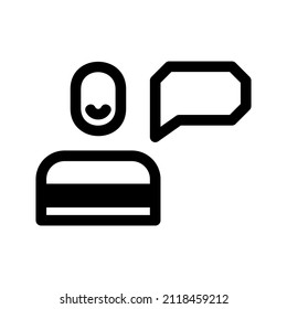 Chat or talk bubble icon. Dialogue balloon sticker silhouette. Useful for website design, logo, app, UI, Vector Illustration, and other