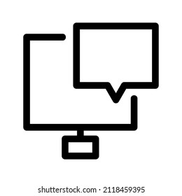 Chat or talk bubble icon. Dialogue balloon sticker silhouette. Useful for website design, logo, app, UI, Vector Illustration, and other