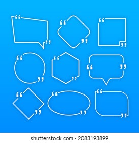 Chat talk bubble icon logo vector. Message icon. Quote on white background. Vector background. Frame template.