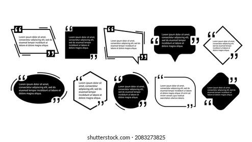 Chat talk bubble icon logo vector. Message icon. Quote on white background. Vector background. Frame template.