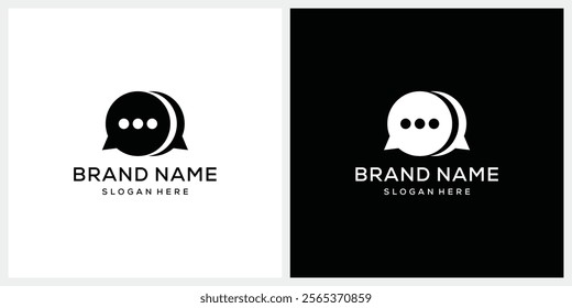 chat talk bubble logo design vector icon